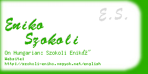 eniko szokoli business card